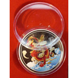 Year Of The Dragon Commemorative Coin Golden 1.25 Diameter