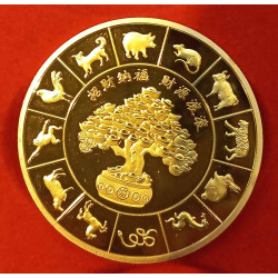 Year Of The Dragon Commemorative Coin Golden 1.25 Diameter