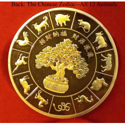 Year Of The Dragon Commemorative Coin Golden 1.25 Diameter