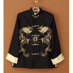 Tangzhuang (Tang Suit) Black With Dragon