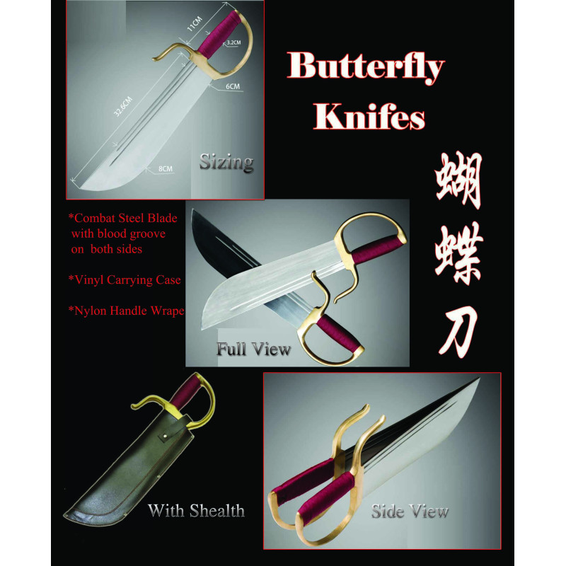 Stainless Steel Butterfly Knifes With Sheath