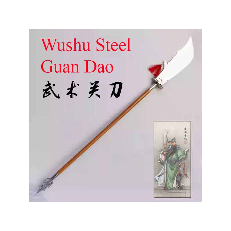 Guan Dao Wushu Steel(Wooden Handle 1 piece)