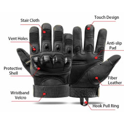 Tactical Full Finger Gloves Black