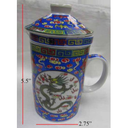 Chinese Porcelain(Ceramic) Teacup-Blue Dragon